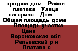 продам дом › Район ­ платава › Улица ­ гагарина › Дом ­ 12 › Общая площадь дома ­ 100 › Площадь участка ­ 40 › Цена ­ 450 000 - Воронежская обл., Репьевский р-н, Платава с. Недвижимость » Дома, коттеджи, дачи продажа   . Воронежская обл.